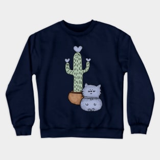 A cactus and a cat Crewneck Sweatshirt